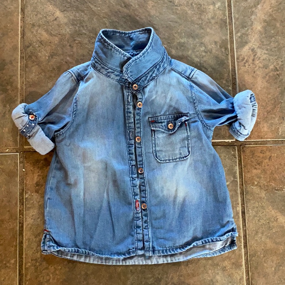 Zara button down chambray shirt